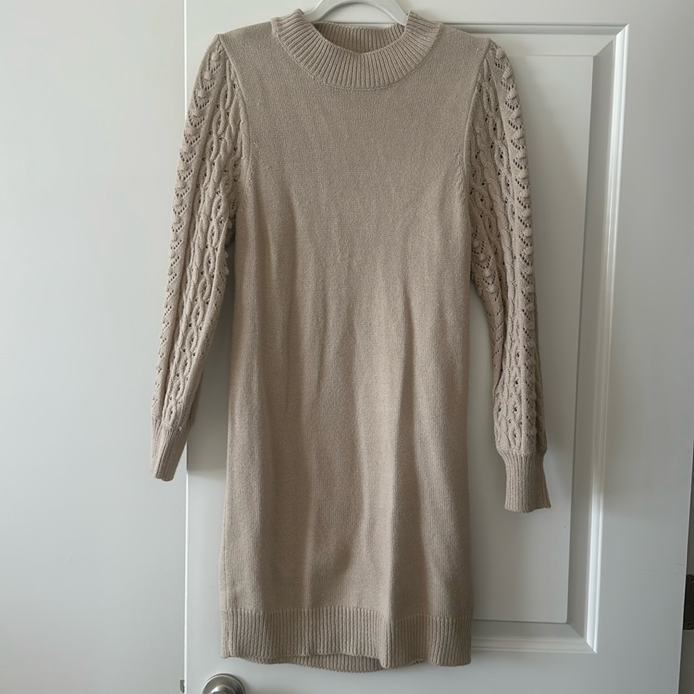 Worn Once Size S Tan Sweater Dress
